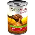 БиоМеню (BioMenu) Сенситив консервы для собак Индейка/Кролик 100г
