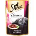 Шеба (Sheba) Pleasure пауч для кошек из Говядины и Кролика 85г