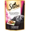 Шеба (Sheba) Appetito пауч для кошек с Говядиной и Кроликом в желе 85г