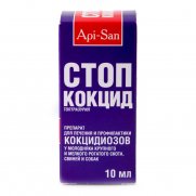 Апи-Сан (Api-San) Стоп-Кокцид для лечения и профилактики кокцидиозов у собак, кроликов 10мл Апи-Сан (Api-San) Стоп-Кокцид для лечения и профилактики кокцидиозов у собак, кроликов 10мл