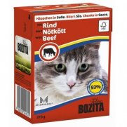 Бозита (Bozita) "Порция сухого питания" кон.для кошек кусочки в соусе Говядина 370г