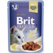 Брит (Brit) пауч для кошек филе Говядины в желе 85г