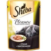 Шеба (Sheba) Pleasure пауч для кошек с Уткой и Цыпленком 85г