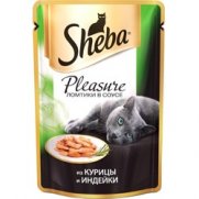 Шеба (Sheba) Pleasure пауч для кошек из Курицы и Индейки 85г