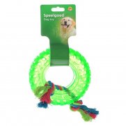 Beeztees (I.P.T.S.) Игрушка для собак "Покрышка на веревке", зеленая, TPR 15см