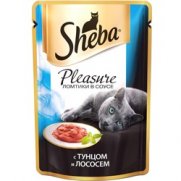 Шеба (Sheba) Pleasure пауч для кошек с Тунцом и Лососем 85г