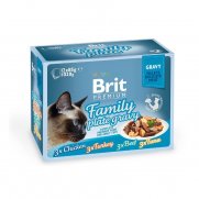 Брит (Brit) Набор паучей для кошек в соусе Семейная тарелка 12*85г
