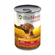 БиоМеню (BioMenu) Сенситив консервы для собак Перепелка 100г