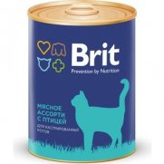 Брит (Brit) кон.для кастрированных котов Мясное ассорти с птицей 340г