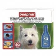 Беафар (Beaphar) Caniguard Spot On Капли для щенков и собак средних пород 3пипетки