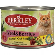 Беркли (Berkley) кон.для кошек №6 Телятина с лесными ягодами 200г