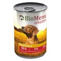 БиоМеню (BioMenu) Сенситив консервы для собак Перепелка 410г