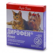 Апи-Сан (Api-San) Дирофен Плюс антигельминтик для кошек и собак мелких и средних пород от глистов 6таб